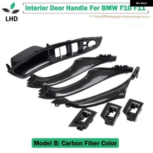 BMW 2011-2017 5シリーズ F10 F18 F11ドアハンドル パネル プロテクター プル トリム カバー 自動 インテリアドアハンドル ステッカー - Model B Carbonfiber