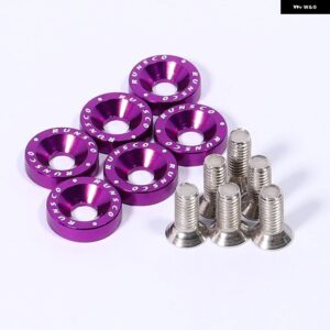 BMW アルミ M8 フェンダーワッシャーとボルト エンジン ワッシャーボルト ホンダ 日産 チューニングカー 汎用 6ピース /パック - purple