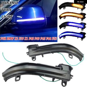 BMW 2X ウィンカー ウインカー シーケンシャル 2シリーズ アクティブ ツアラー F45 2015-2018 LED ダイナミック サイド ミラー インジケーター ライト - Blue-Yellow