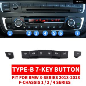 BMW ABS カー エアコン CD デジタル コントロール キー ボタン カバー トリム ステッカー F30 F80 F31 F32 F33 F35 2013-18 1/2/3/4シリーズ - Type B 7 Key Button