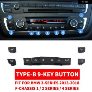 BMW ABS カー エアコン CD デジタル コントロール キー ボタン カバー トリム ステッカー F30 F80 F31 F32 F33 F35 2013-18 1/2/3/4シリーズ - 9-Key Button