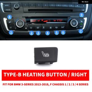 BMW ABS カー エアコン CD デジタル コントロール キー ボタン カバー トリム ステッカー F30 F80 F31 F32 F33 F35 2013-18 1/2/3/4シリーズ - Heat Button Right