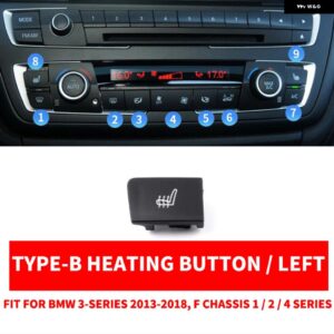 BMW ABS カー エアコン CD デジタル コントロール キー ボタン カバー トリム ステッカー F30 F80 F31 F32 F33 F35 2013-18 1/2/3/4シリーズ - Heat Button Left