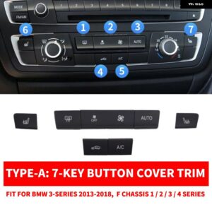 BMW ABS カー エアコン CD デジタル コントロール キー ボタン カバー トリム ステッカー F30 F80 F31 F32 F33 F35 2013-18 1/2/3/4シリーズ - Type A 7 Key Button