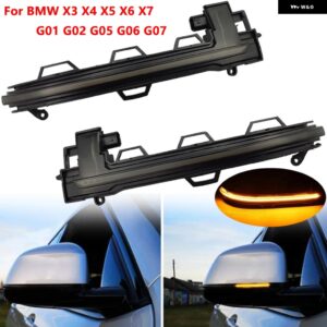 BMW 2X LED ダイナミック ターン シグナル ウインカー サイドミラー インジケーター ライト リピーター X5 X7 G05 G07 2019 2020 - Yellow