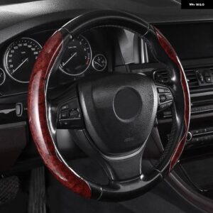 ジャガー 木目調 ステアリングホイール カバー 触感抜群 E-PACE F-PACE F-TYPE XFL - red