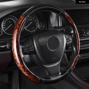 ジャガー 木目調 ステアリングホイール カバー 触感抜群 E-PACE F-PACE F-TYPE XFL - brown