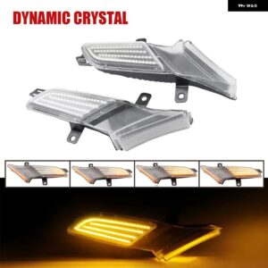 ポルシェ LED サイド マーカーライト ウィンカーランプ 2個 アンバー ダイナミック流れるシーケンシャル ウインカー カイエン 957 967世 - Dynamic Crystal