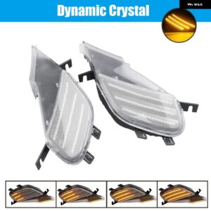 ポルシェ 2個 ダイナミック LED サイド マーカーライト アンバー ウィンカー ウインカーランプ カイエン 955 2003-06 - Dynamic Crystal