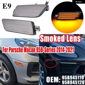 ポルシェ LED サイド マーカーライト マカン 95B S ターボ GTS 2014-2021 ダイナミックウィンカー シーケンシャル ウインカー - Smoked