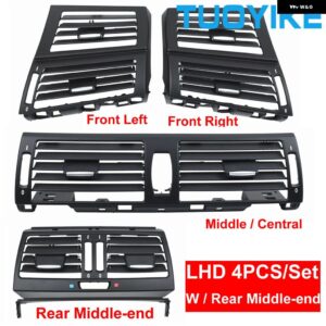 BMW LHD 車 AC フロント左/右 コンソール 中央中央リア エアコン ベント グリル パネル カバー E70 E71 E72 2007-2013 - 4PCS Rear Middle-end