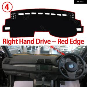 BMW X5 E53 1999 2000-2006 ダッシュボード カバー ライトパッド サンシェード 抗 UV カーペット滑り止めケースマット 2001 2002 2003 - Right Hand Red Edge