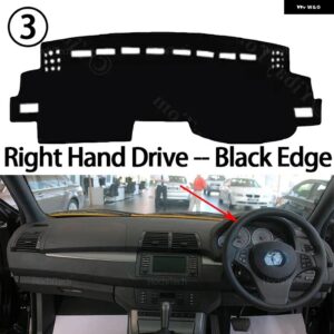 BMW X5 E53 1999 2000-2006 ダッシュボード カバー ライトパッド サンシェード 抗 UV カーペット滑り止めケースマット 2001 2002 2003 - Right Hand Black
