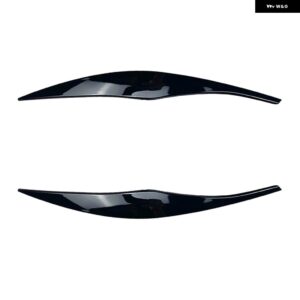 BMW ヘッドライト アイブロウ トリム 3 セイレス E90 E91 2005-12 グロスブラック/カーボンルックフロント ヘッドライト ランプ眉 ヘッドランプ - Glossy black