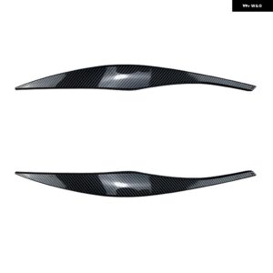 BMW ヘッドライト アイブロウ トリム 3 セイレス E90 E91 2005-12 グロスブラック/カーボンルックフロント ヘッドライト ランプ眉 ヘッドランプ - Carbon Fiber Look