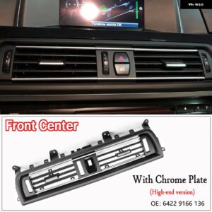 BMW RHD LHD 最前列風左中央右 エアコン 吹き出し口 パネル クローム プレート 5シリーズ F10 F18 - With Chrome Plate