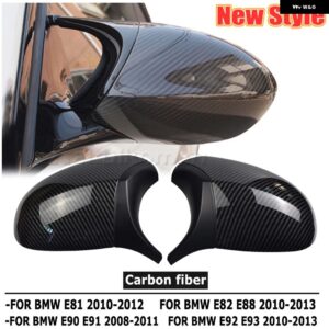 BMW NEW E90 E91 E92 E93 2006 2009 2010 2011 M3 スタイル E80 E81 E87 グロスブラックサイドミラー カバー キャップバックミラー - CF-Pattern-New