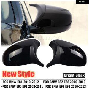 BMW NEW E90 E91 E92 E93 2006 2009 2010 2011 M3 スタイル E80 E81 E87 グロスブラックサイドミラー カバー キャップバックミラー - Glossy Black-New