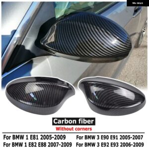 BMW NEW E90 E91 E92 E93 2006 2009 2010 2011 M3 スタイル E80 E81 E87 グロスブラックサイドミラー カバー キャップバックミラー - CF Pattern-1