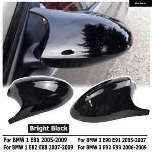 BMW NEW E90 E91 E92 E93 2006 2009 2010 2011 M3 スタイル E80 E81 E87 グロスブラックサイドミラー カバー キャップバックミラー - Glossy Black-1