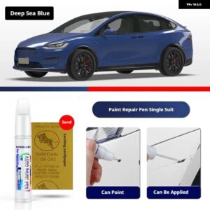 テスラ モデル X ペイントタッチアップペンキット ペイントスクラッチリペア スクラッチリムーバーペイントリペアセット自動車アクセサリー - Deep Sea Blue