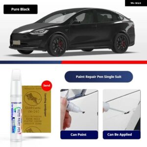 テスラ モデル X ペイントタッチアップペンキット ペイントスクラッチリペア スクラッチリムーバーペイントリペアセット自動車アクセサリー - Pure Black
