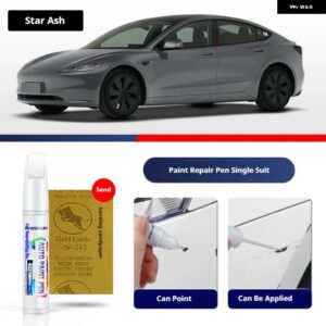 テスラ モデル3 Y XS 自動車塗装リペアペンパールホワイトクリアコートペンアクセサリー黒白赤青グレーシルバー - 15