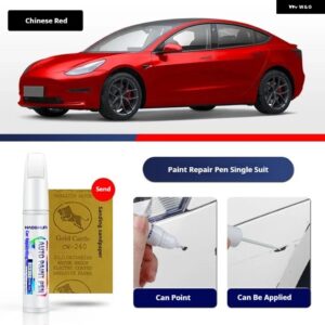 テスラ モデル3 Y XS 自動車塗装リペアペンパールホワイトクリアコートペンアクセサリー黒白赤青グレーシルバー - 17