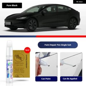 テスラ モデル3 Y XS 自動車塗装リペアペンパールホワイトクリアコートペンアクセサリー黒白赤青グレーシルバー - 12