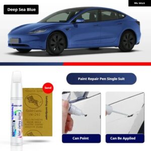 テスラ モデル3 Y XS 自動車塗装リペアペンパールホワイトクリアコートペンアクセサリー黒白赤青グレーシルバー - 14
