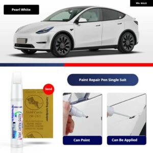 テスラ モデルY ペイントタッチアップペンキット ペイントスクラッチリペア スクラッチリムーバーペイントリペアセット自動車アクセサリー - Pearl White