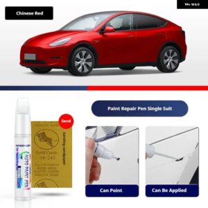 テスラ モデルY ペイントタッチアップペンキット ペイントスクラッチリペア スクラッチリムーバーペイントリペアセット自動車アクセサリー - Chinese Red