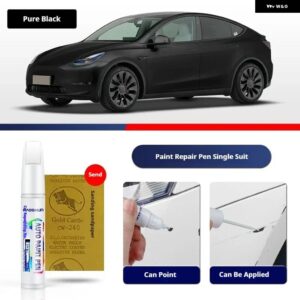 テスラ モデルY ペイントタッチアップペンキット ペイントスクラッチリペア スクラッチリムーバーペイントリペアセット自動車アクセサリー - Pure Black
