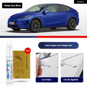 テスラ モデルY ペイントタッチアップペンキット ペイントスクラッチリペア スクラッチリムーバーペイントリペアセット自動車アクセサリー - Deep Sea Blue
