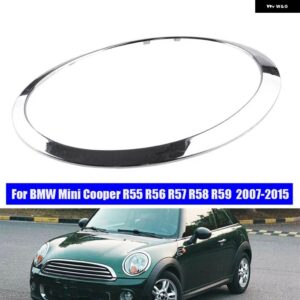 BMW 左フロントクローム ヘッドライト トリム リング 51712355798 ミニクーパー R56/55/57/58/59 07-15 クロームアイブロウリングカバー - Silver-Left