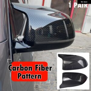 BMW X5 F15 X6 F16 適合バックミラー 2014-2018 ホーンタイプバックミラー シェル交換可能な反転ミラー カバー - CF Pattern-2
