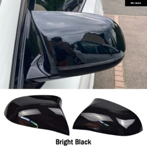 BMW X5 F15 X6 F16 適合バックミラー 2014-2018 ホーンタイプバックミラー シェル交換可能な反転ミラー カバー - Glossy Black-1