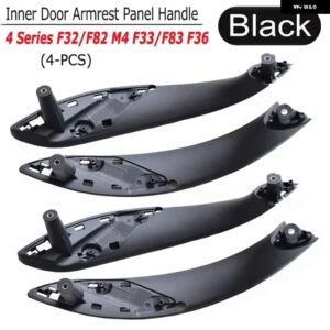 BMW インテリアドアハンドル F30 F31 F32 F34 F36 F80 F82 3 4シリーズ 3GT ABS インテリアドアハンドル プル カバー - Black-4pcs-B