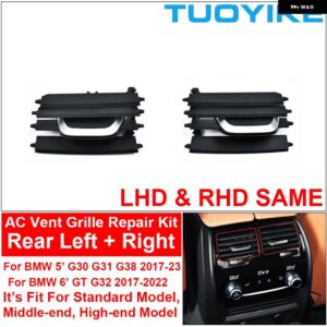 BMW リア エアコン AC ベント グリル カバー SILDER アウトレット クリップリペアキット フル アセンブリ 5 6シリーズ GT G30 G31 G38 G32 - G30 Rear Left Right