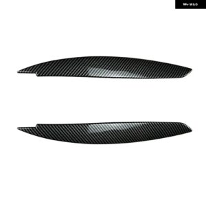 BMW フロント ヘッドライト アイブロウ トリム カバー ステッカー カーアクセサリー 1シリーズ E81 E82 E87 E88 2008-2013 グロスブラック - CARBON LOOK
