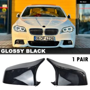 BMW バックミラー サイド ウイング ミラー カバー キャップカーボンパターンブラック 5 6 7シリーズF01 F02 F03 F04 F06 F07 F10 F11 F12 F13 - Bright Black