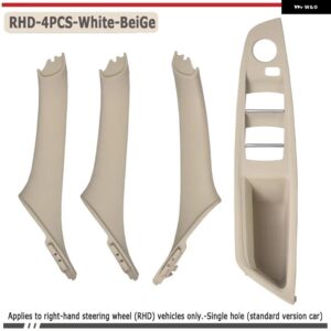 BMW 4色 右ドライブ RHD ベージュ ブラックカーボン車内ドアハンドル プル 4/7個セット 5シリーズ F10 F18 523 525 528 - White Beige-4Pcs