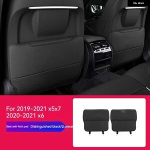 BMW VTEAR カーシート リアアンチキックパッド インテリア 詳細 汚れ防止マットアクセサリー X5 X6 X7 2019-2022 G05 G06 G07 - black