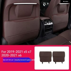 BMW VTEAR カーシート リアアンチキックパッド インテリア 詳細 汚れ防止マットアクセサリー X5 X6 X7 2019-2022 G05 G06 G07 - brown