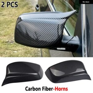 BMW バックミラー カバー キャップ カーボン / ブラック 5シリーズ E60 E61 E63 E64 2004-2008 520I 525I 528I 528XI 530I - carbon fiber-horns