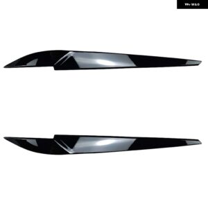 BMW X5 X6 F15 F16 2014-2018 カーボンルック/グロスブラック ヘッドライト アイブロウ ヘッドランプ フロント ヘッドライト ランプカバー トリム - Glossy black