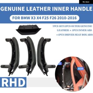 BMW LHD RHD 本革ブラック車 フロントリア 左/右 インテリアドアハンドル インナー パネル プル トリム カバー X3 X4 F25 F26 - RHD Leather Black