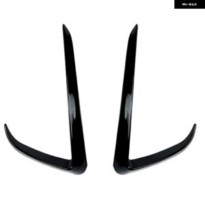 テスラ フロント バンパー サイド エアベント トリム モデルY 2020-2024 ABS カーボンルック フォグライト カバー インテーク フ - Glossy Black