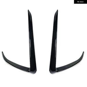 テスラ フロント バンパー サイド エアベント トリム モデルY 2020-2024 ABS カーボンルック フォグライト カバー インテーク フ - Carbon Fiber Look