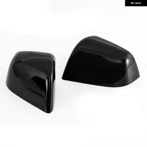 テスラ 左 + 右リアビューサイドミラー カバー キャップグロスブラック モデルY 2017-23 アクセサリー - 1 Pair